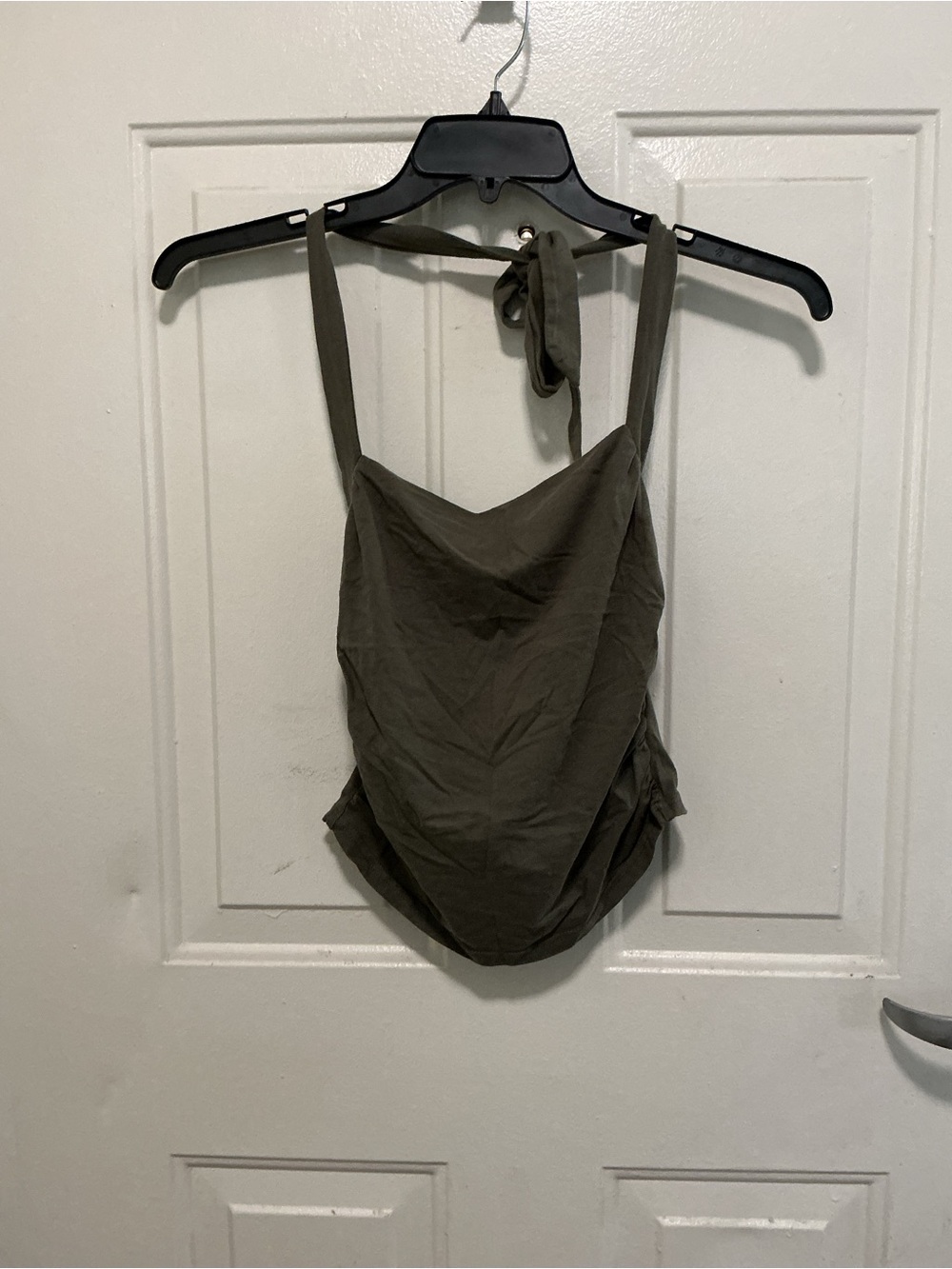 SHEIN Olive Green Halter Crop Top